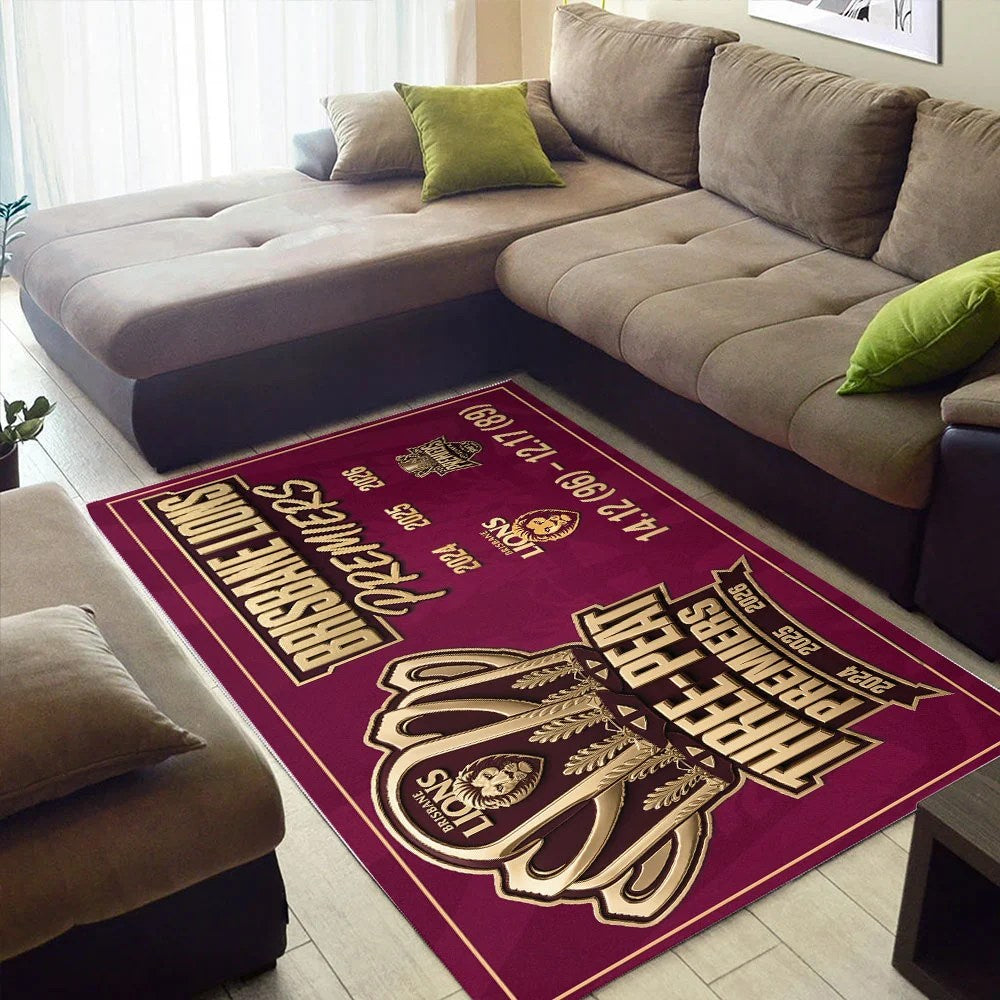 Brisbane Lions 2026 AFL Premiers Rectangular Rug – TMTHU9624