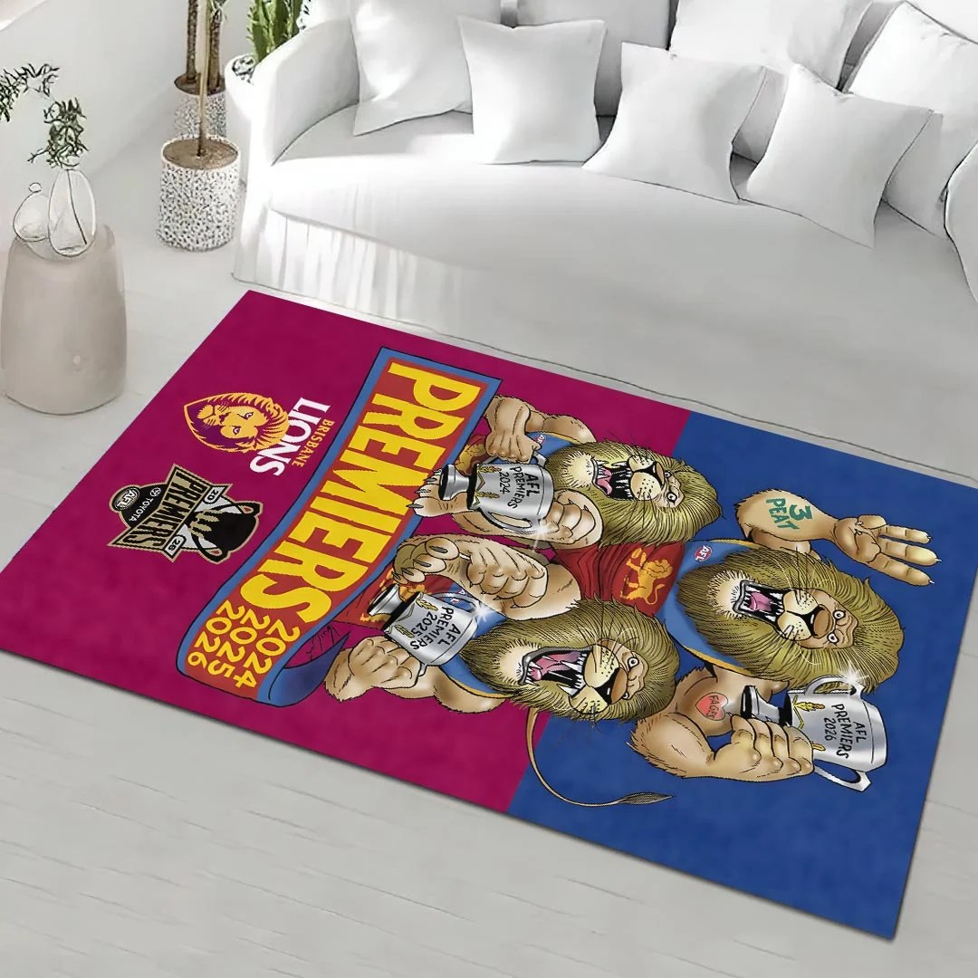 Brisbane Lions 2026 AFL Premiers Rectangular Rug – HOATT21332