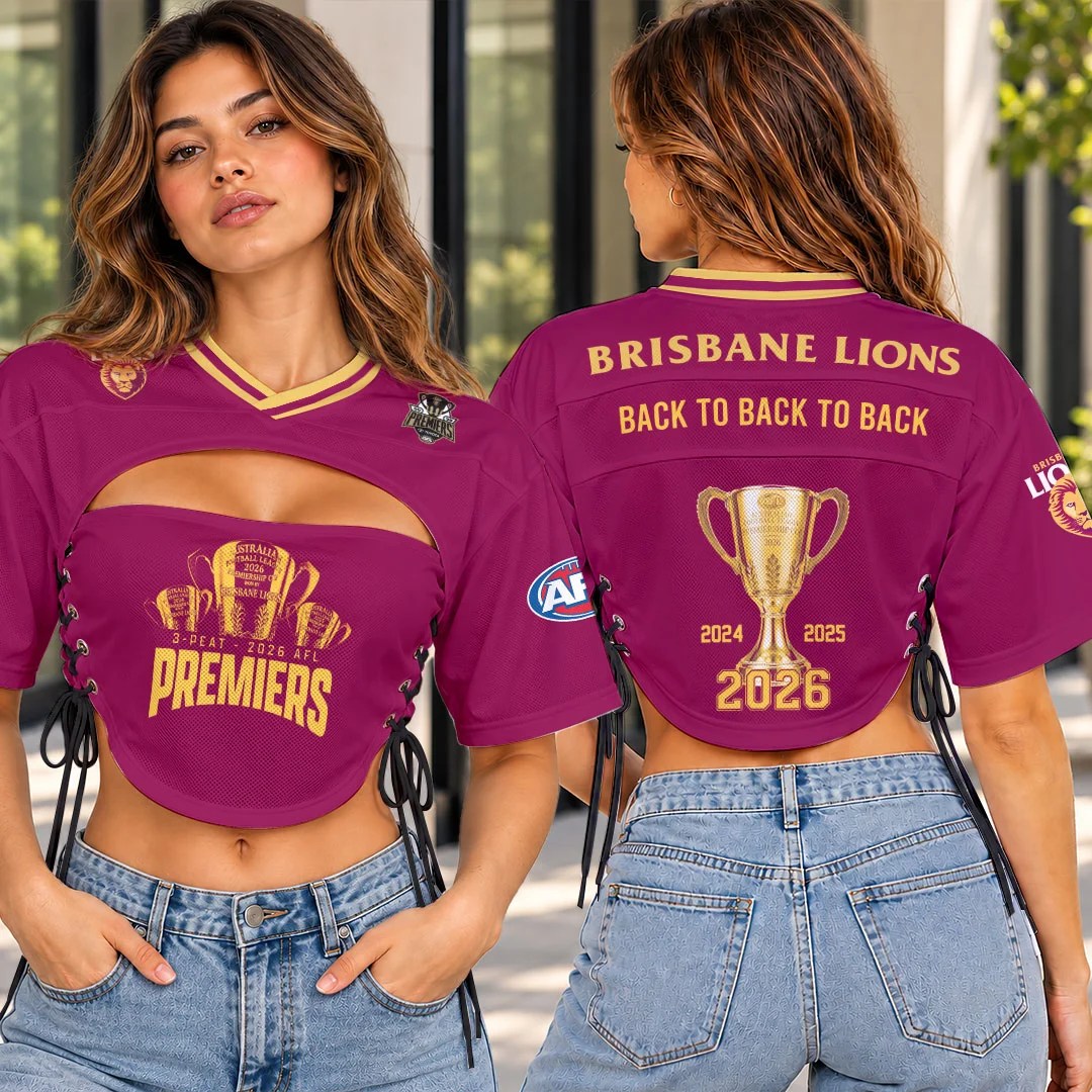 Brisbane Lions 2026 AFL Premiers Women's Lace-Up Crop Jersey – HOATT21380