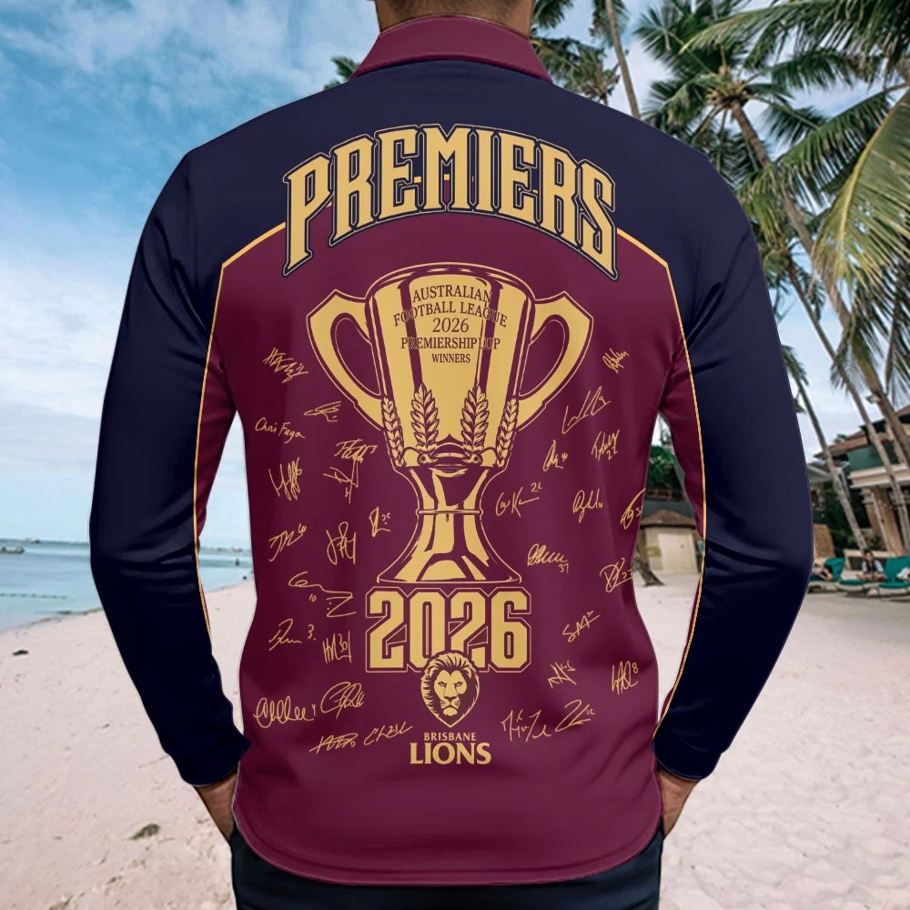 Brisbane Lions 2026 AFL Premiers Zip Polo Shirt – TMTHU9622