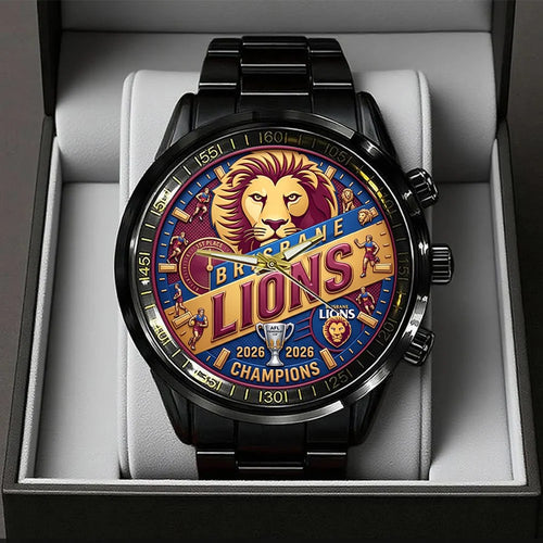 Brisbane Lions Black Stainless Steel Watch – TMTHU9582