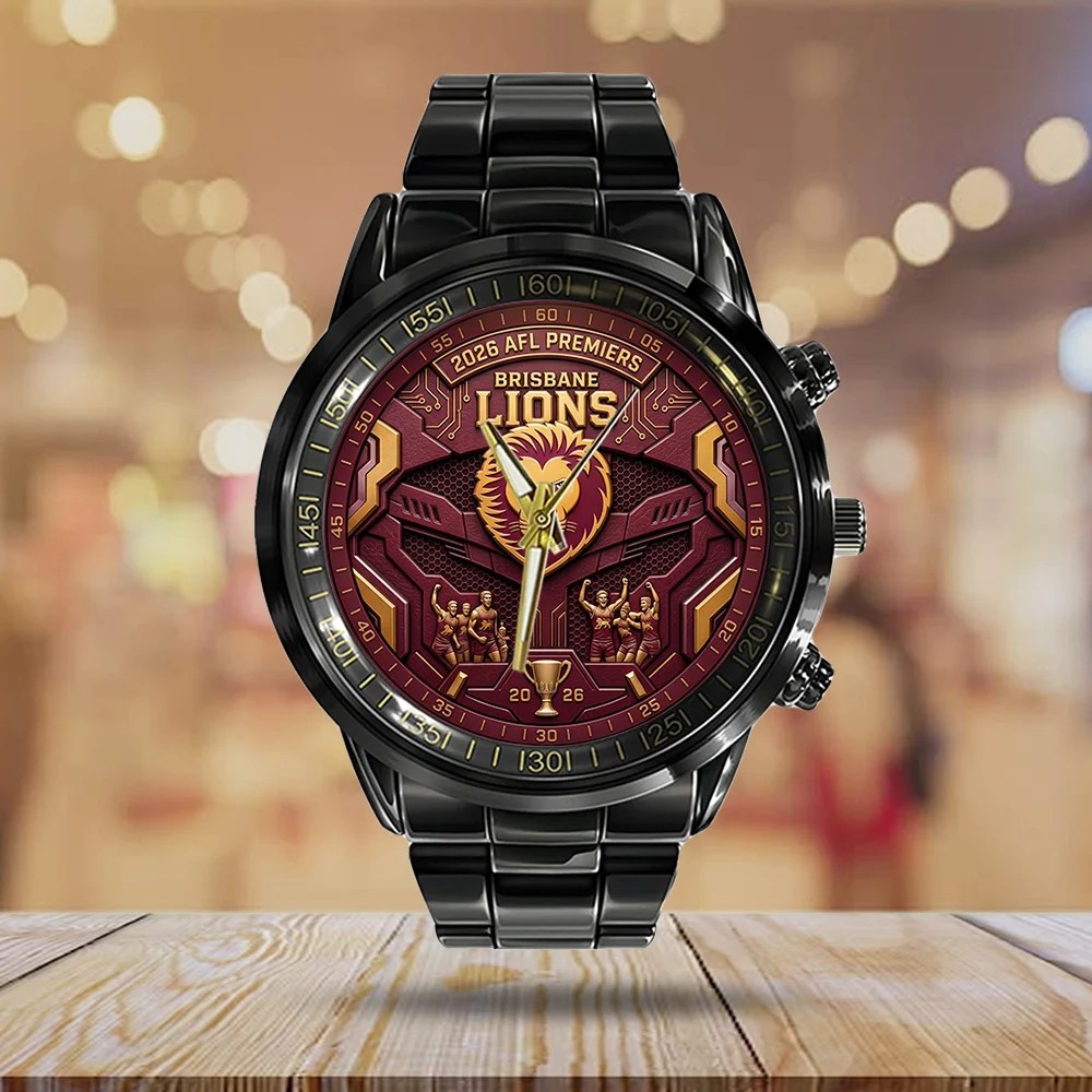Brisbane Lions Black Stainless Steel Watch – TMTHU9583