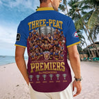 Brisbane Lions Short Sleeve Button-Down Shirt – TMTHU9576