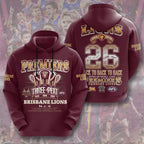 Brisbane Lions Threepeat Premiers 3D Apparel – TMTHU9627