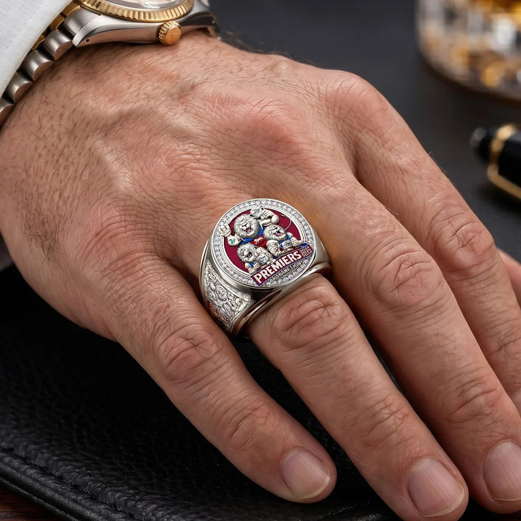 Brisbane Lions Threepeat Premiers 3D Engraved Ring – TMTHU9594