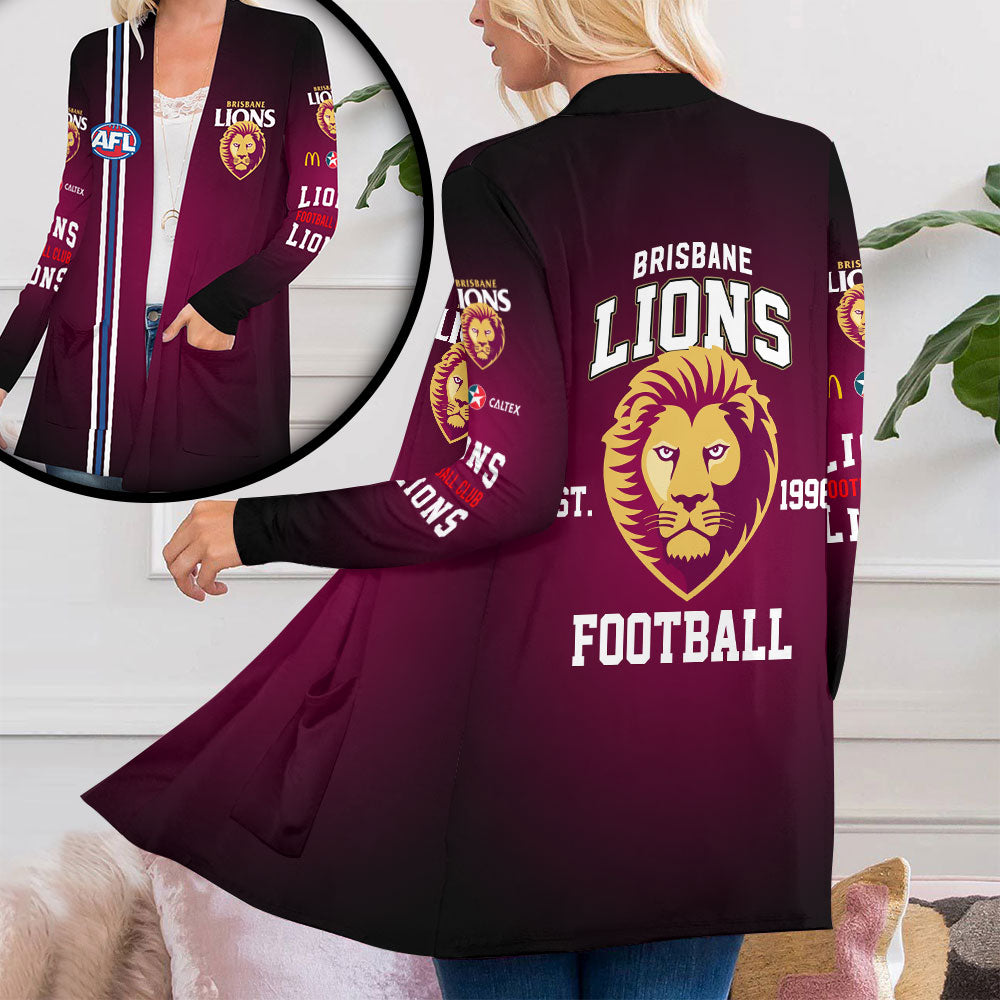 Brisbane Lions Women's Patch Pocket Cardigan – VANDH 3760