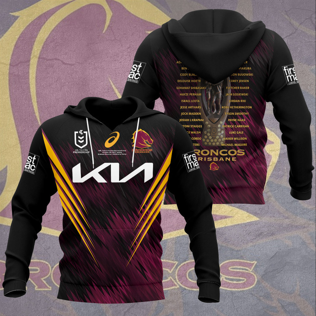 Brisbane Broncos 2025 NRL Premiers 3D Apparel – HOATT13866