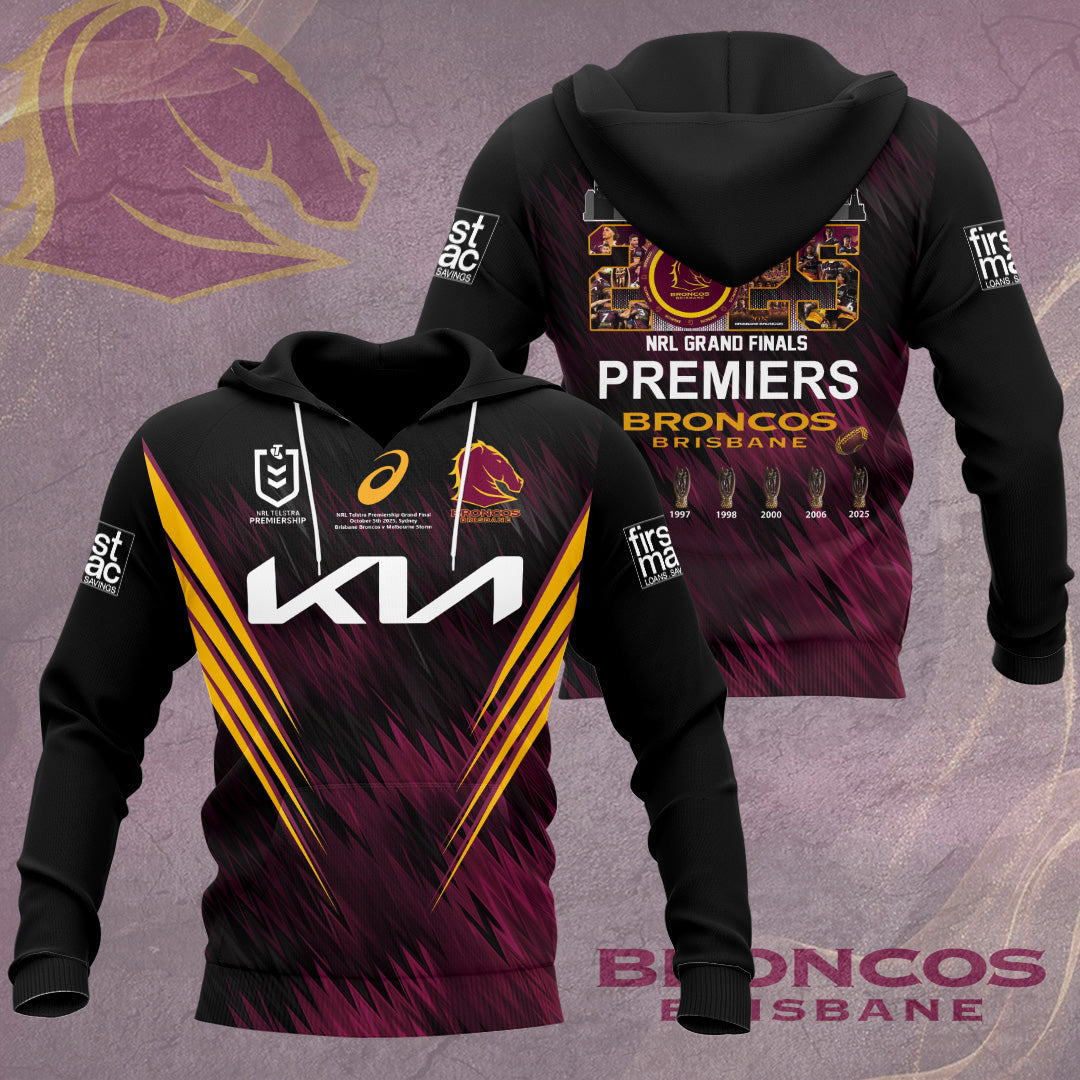 Brisbane Broncos 2025 NRL Premiers 3D Apparel – HOATT14195