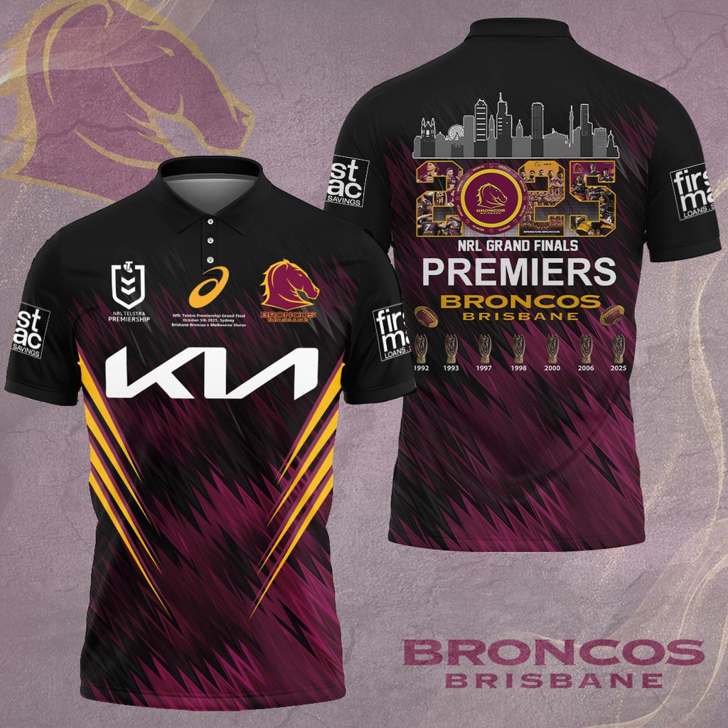 Brisbane Broncos 2025 NRL Premiers 3D Apparel – HOATT14195
