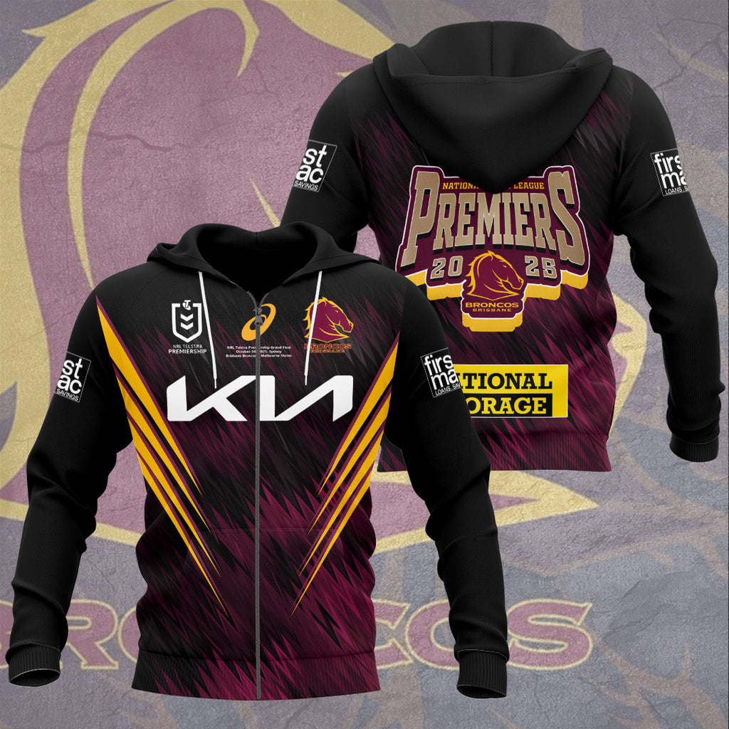 Brisbane Broncos 2025 NRL Premiers 3D Apparel – HOATT13625