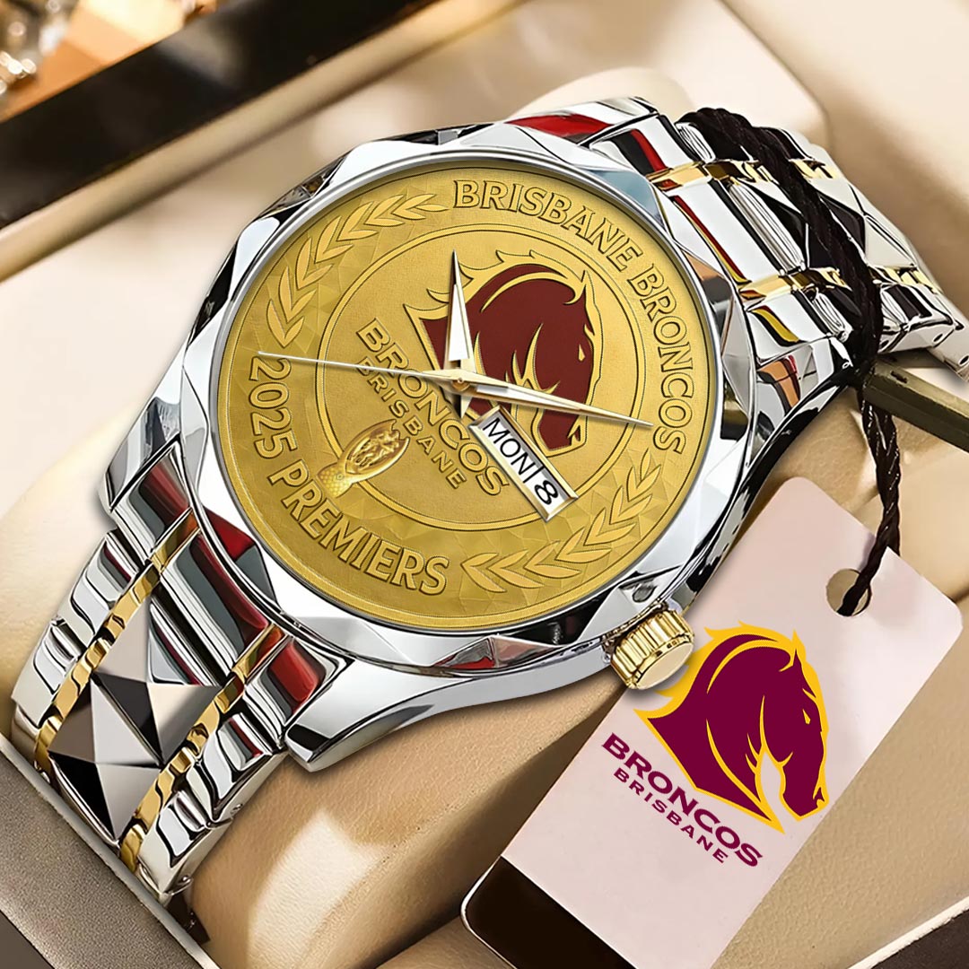 Brisbane Broncos 2025 NRL Premiers Alloy Luxury Quartz Watch – HOATT13736