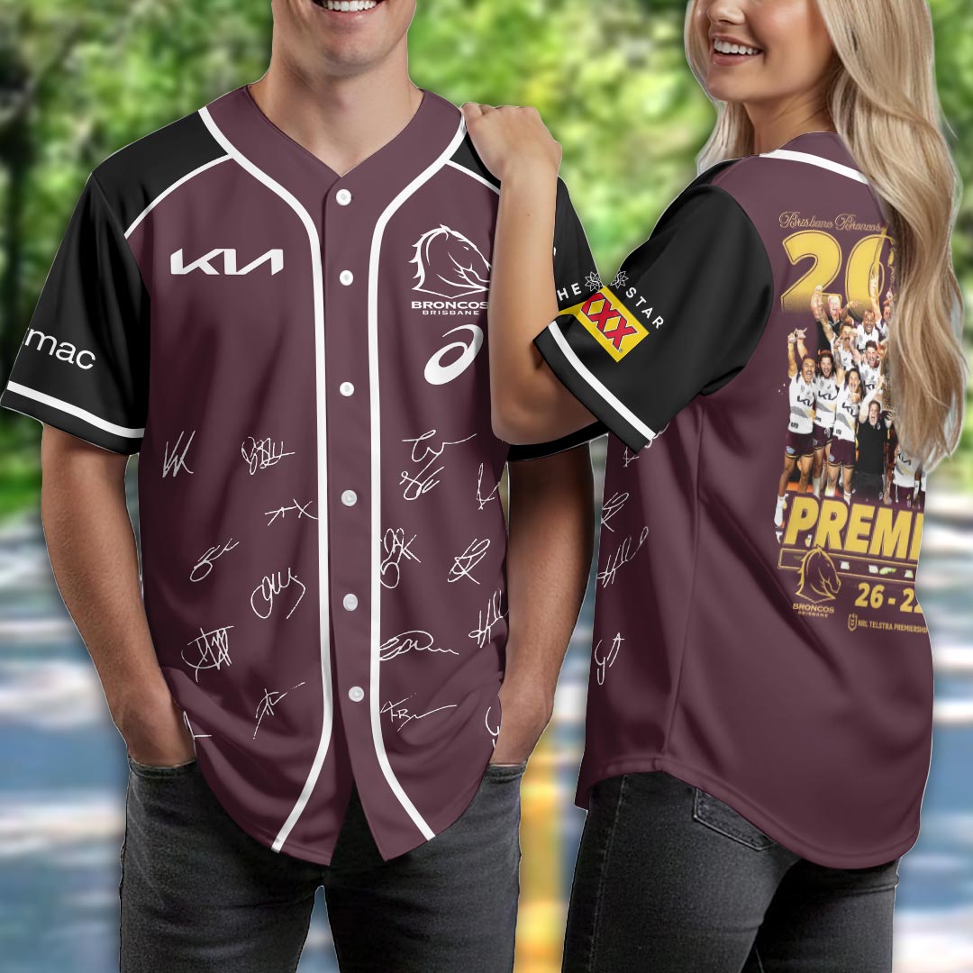 Brisbane Broncos 2025 NRL Premiers Baseball Jersey – HOATT14124
