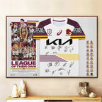 Brisbane Broncos 2025 NRL Premiers Rectangle Canvas With Inner Frame – TMTHU1807