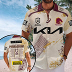 Brisbane Broncos 2025 NRL Premiers Short Sleeve Button-Down Shirt – HOATT13697