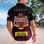 Brisbane Broncos 2025 NRL Premiers Short Sleeve Button-Down Shirt – HOATT13698
