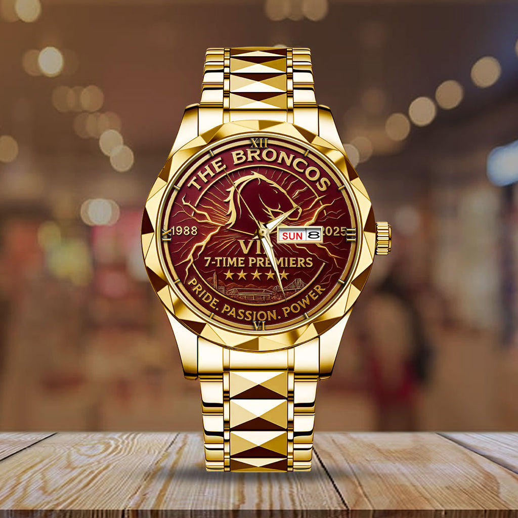 Brisbane Broncos 2025 NRL Premiers Alloy Luxury Quartz Watch – HOATT13944