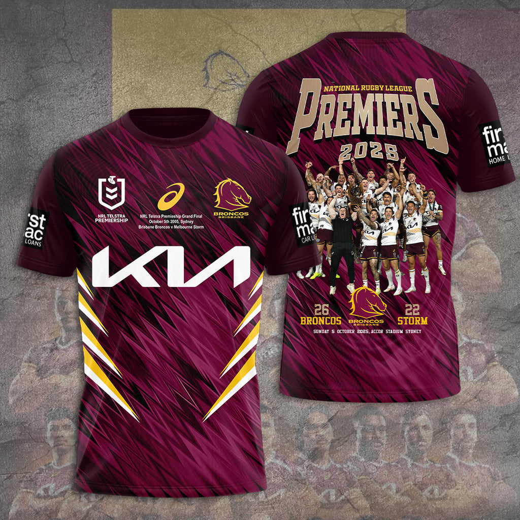 Brisbane Broncos 2025 Premiership 3D Apparel – TANTN18374