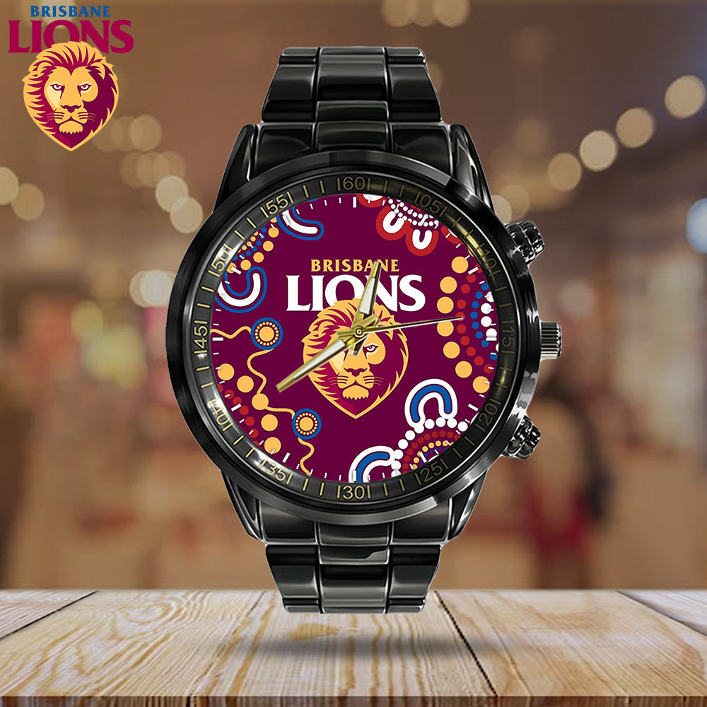 Brisbane Lions Black Stainless Steel Watch – HOATT 6389