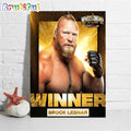 Brock Lesnar Winner And Unleashed At WWE WrestleMania Goes Hollywood Wall Art Poster Canvas