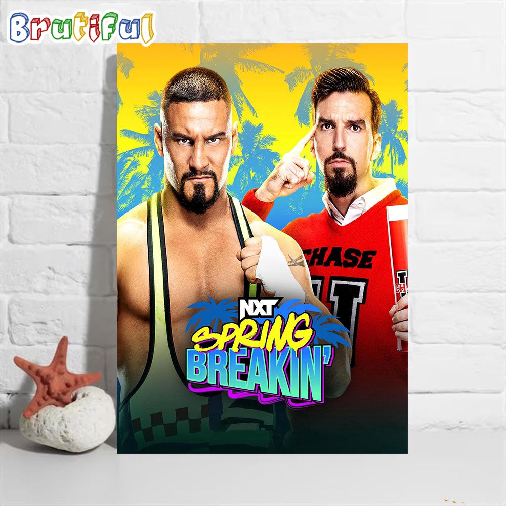 Bron Breakker Vs Andre Chase At NXT Spring Breakin Wall Art Poster Canvas