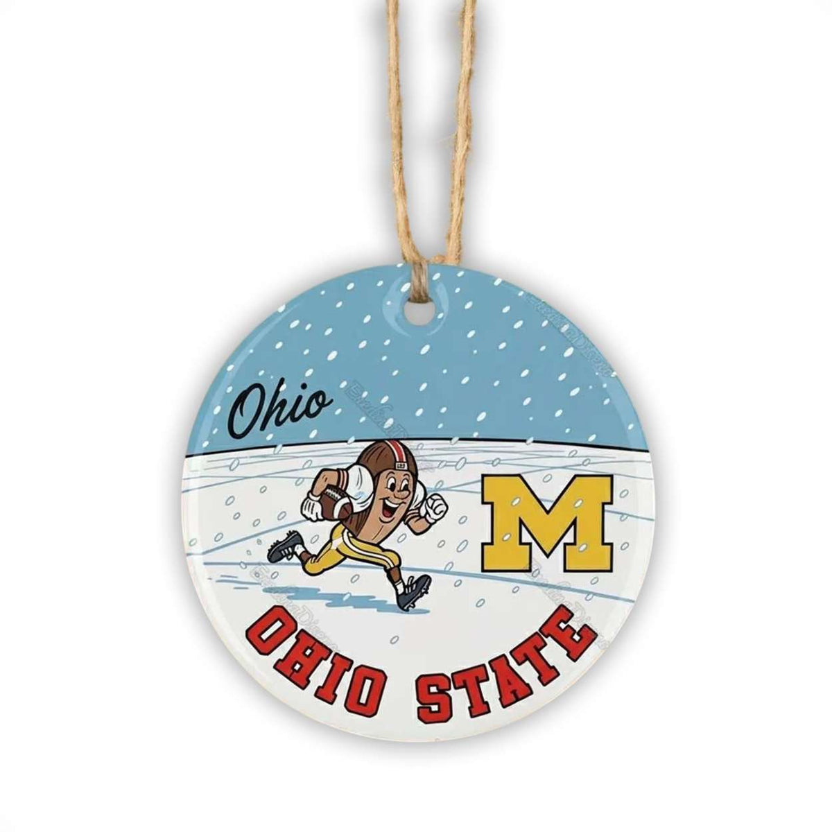 Brutus Ohio Snow Erase The M Ornament