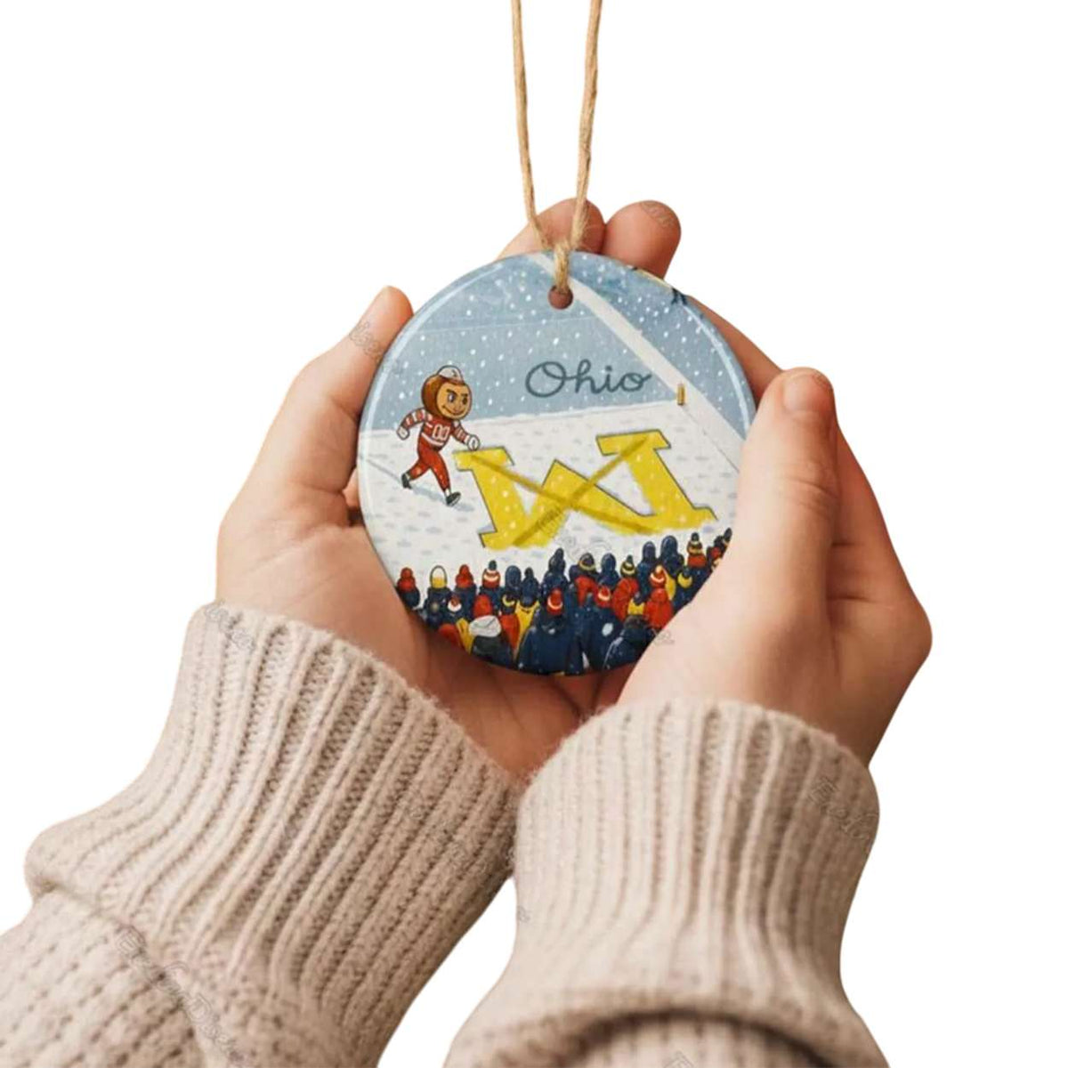Brutus Ohio State Snow Erase The M Ornament