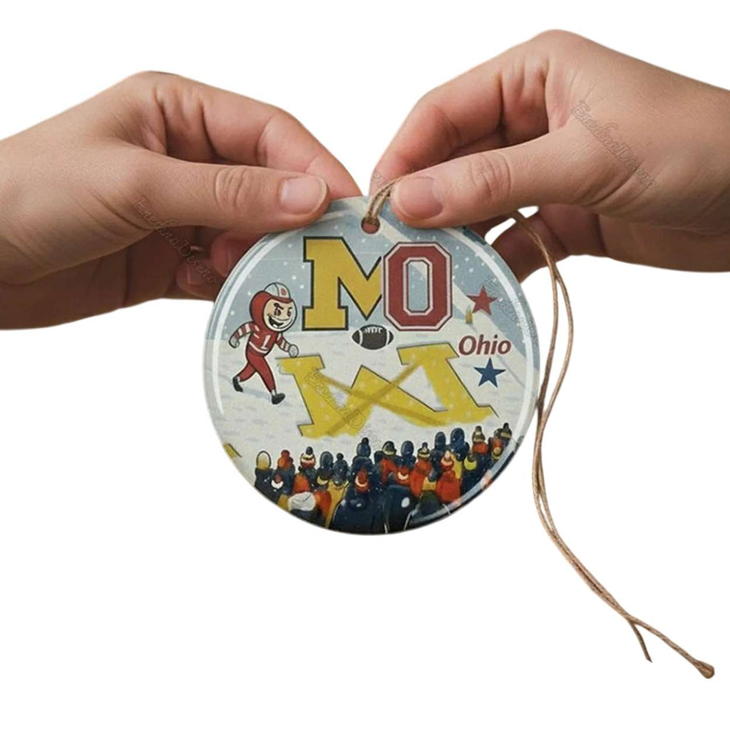 Brutus Ohio Vs Michigan Snow Erase The M Ornament