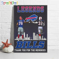 Buffalo Bills Legends Thank You For The Memories Wall Art Poster Canvas