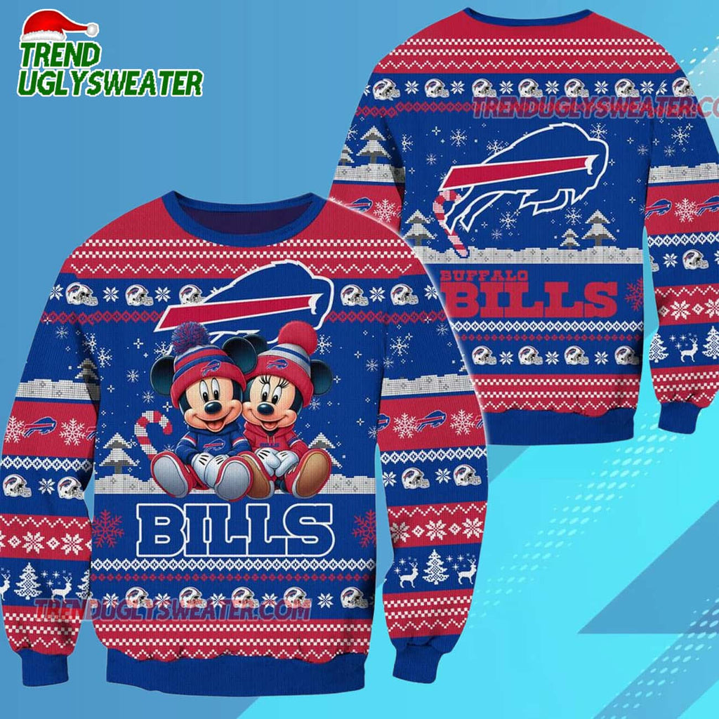 Buffalo Bills NFL Mickey Minnie Ugly Christmas Sweater