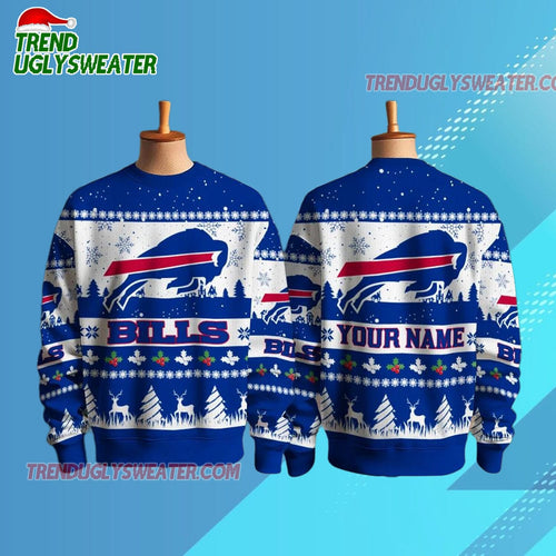 Personalized Buffalo Bills NFL Snow Ugly Christmas Sweater