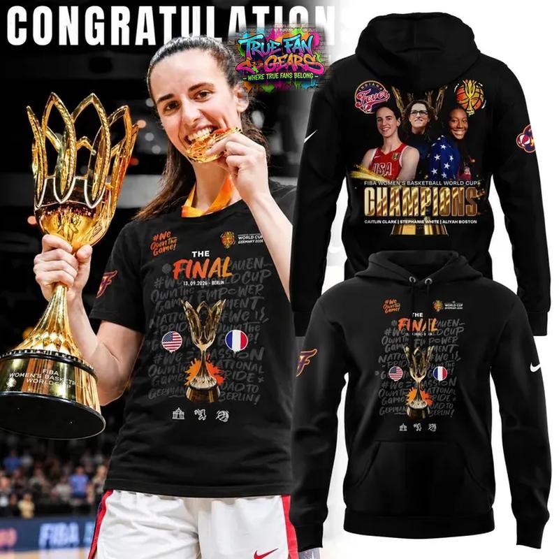 Caitlin Clark x Stephanie White x Aliyah Boston Team USA FIBA Women’s Basketball World Cup 2026 Champions Hoodie