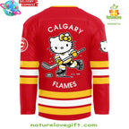Calgary Flames Hello Kitty 50th Anniversary Red Hockey Jersey