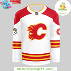 Hello Kitty Calgary Flames 50th Anniversary White Hockey Jersey