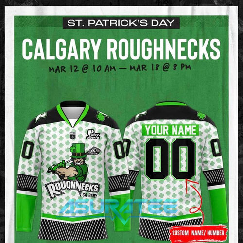 Calgary Roughnecks 2026 St. Patrick’s Day Special Hockey Jersey