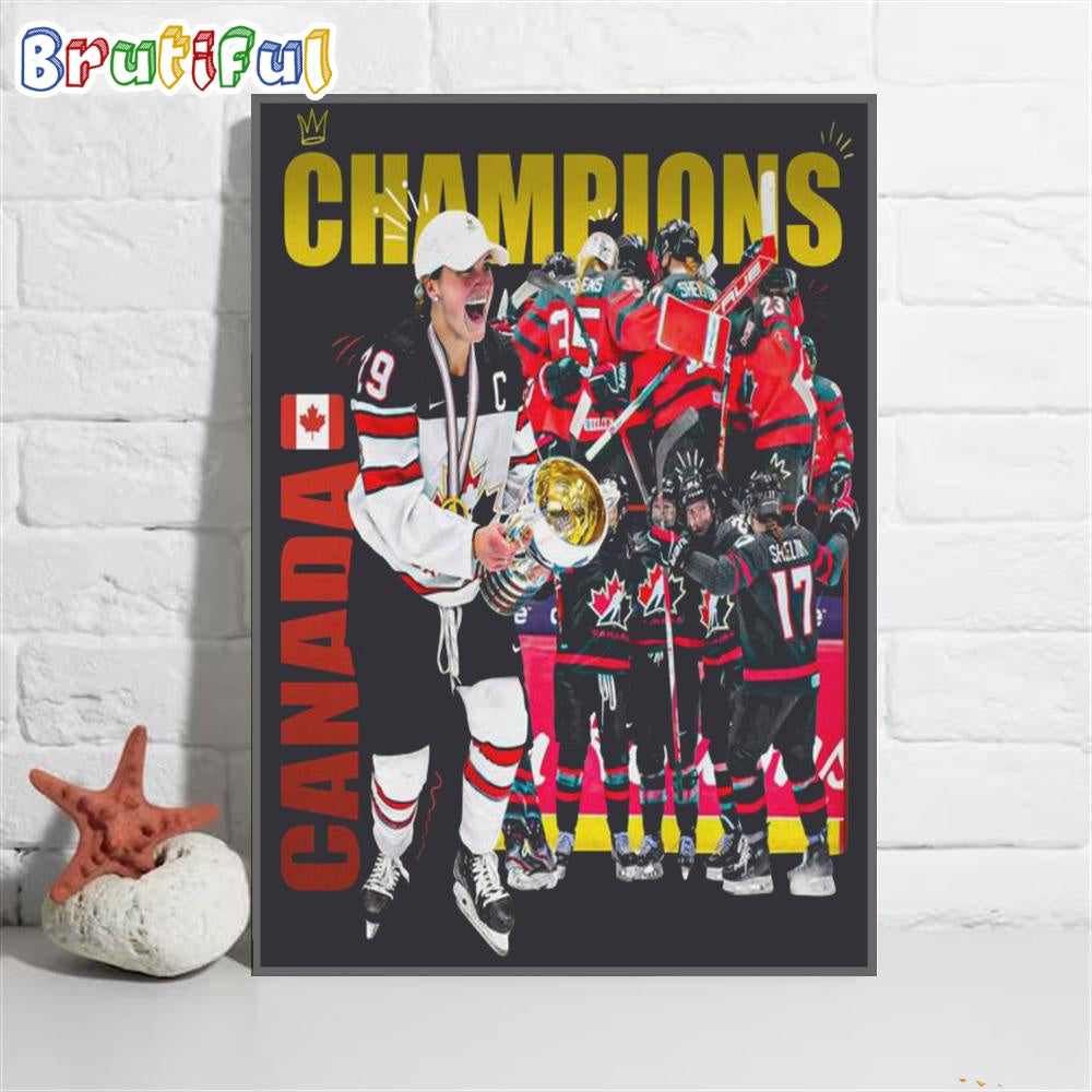 Canada Champions IIHF Women’s World Championship 2024 Wall Art Poster Canvas