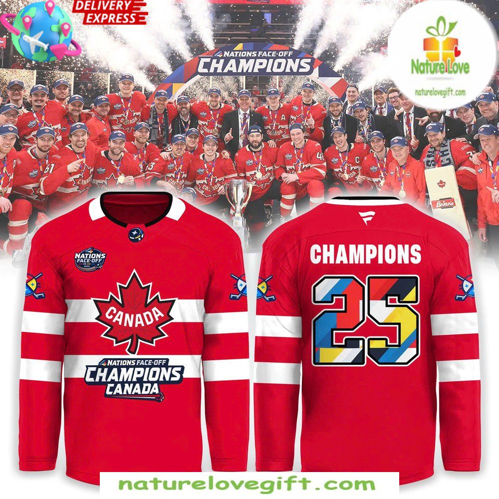 Canada Hockey Jersey 2026 4 Nations Face Off Champions Fanatics Steel