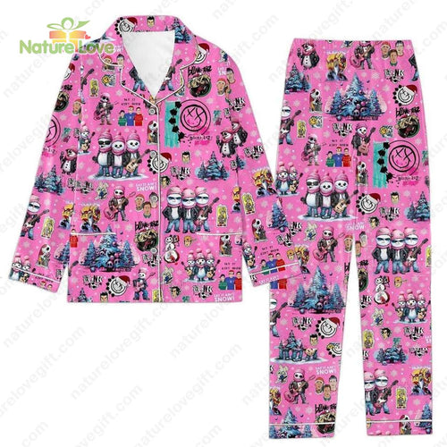 Can’t Go Back Blink 182 Pajamas Christmas Pink Pajamas Set