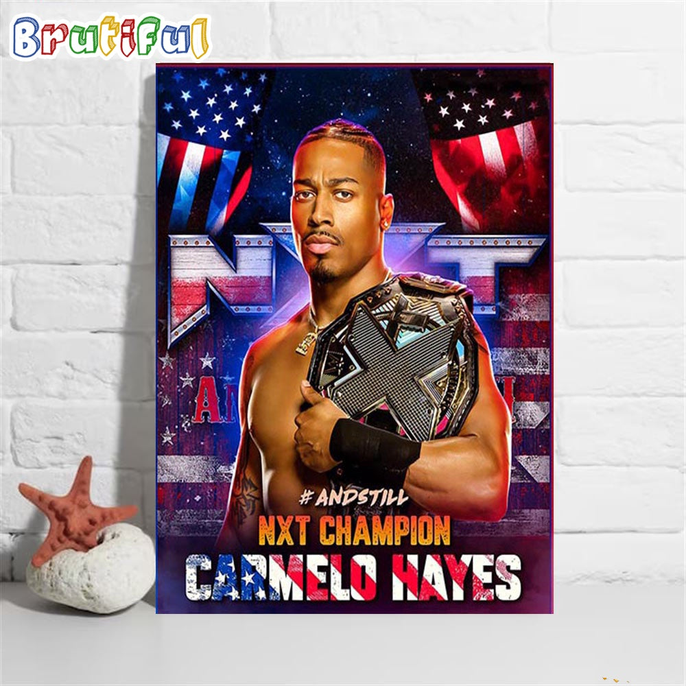 Carmelo Hayes And Still NXT Champion At WWE NXT GAB 2023 Wall Art Poster Canvas