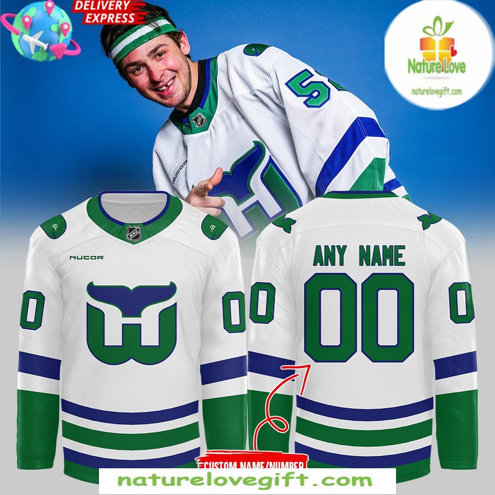 Hartford Whalers Hockey Jersey Carolina Hurricanes Throwback