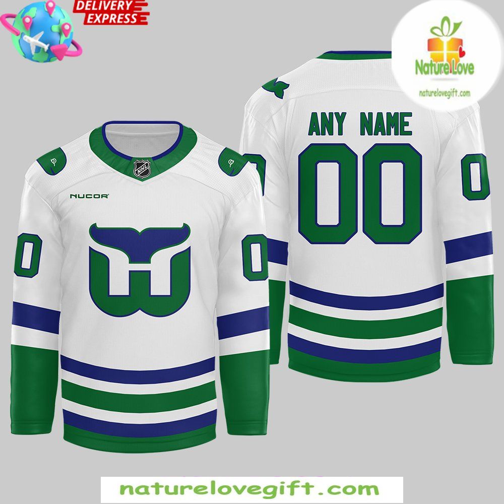 Hartford Whalers Hockey Jersey Carolina Hurricanes Throwback