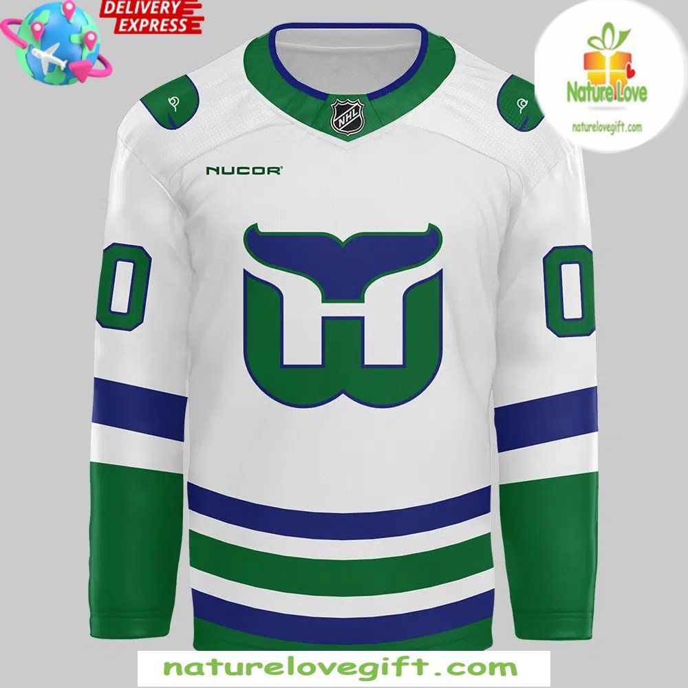 Hartford Whalers Hockey Jersey Carolina Hurricanes Throwback