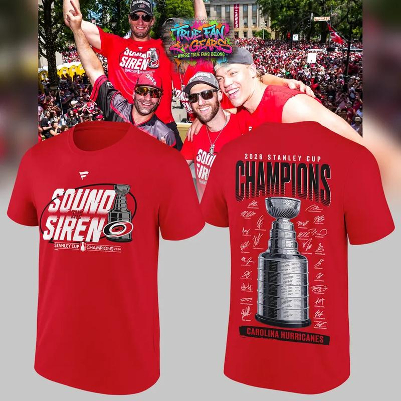 Carolina Hurricanes Sound The Siren Stanley Cup Champions 2026 Tee Shirt