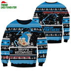 Carolina Panthers Merrykissmyass Funny Santa Claus Christmas Ugly Sweater
