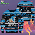 Carolina Panthers Merrykissmyass Funny Santa Claus Christmas Ugly Sweater