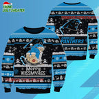 Carolina Panthers Merrykissmyass Funny Santa Claus Christmas Ugly Sweater