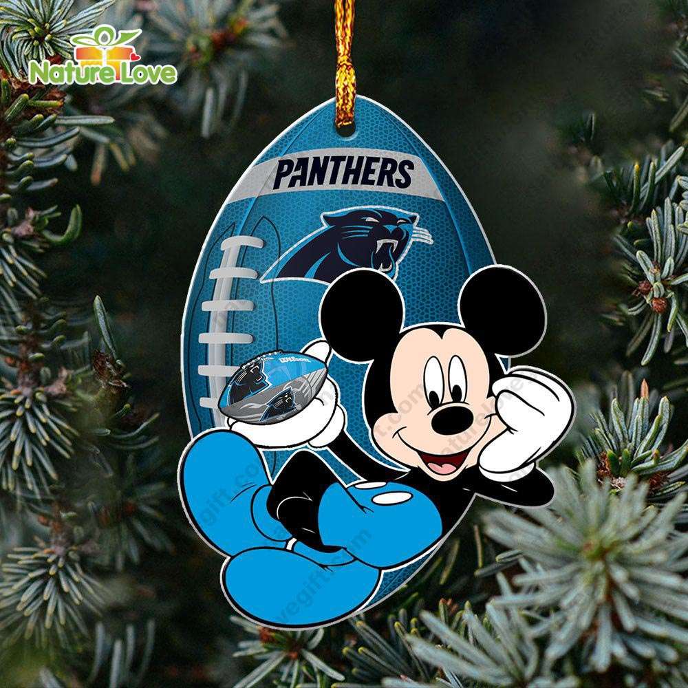 Carolina Panthers Mickey Mouse Ornament Disney Christmas Decorations