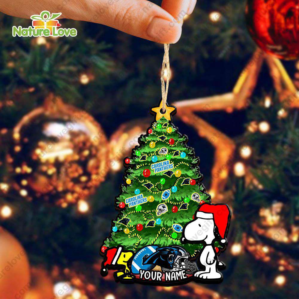 Carolina Panthers Snoopy Peanuts Custom Christmas Ornament Xmas Tree Decorations