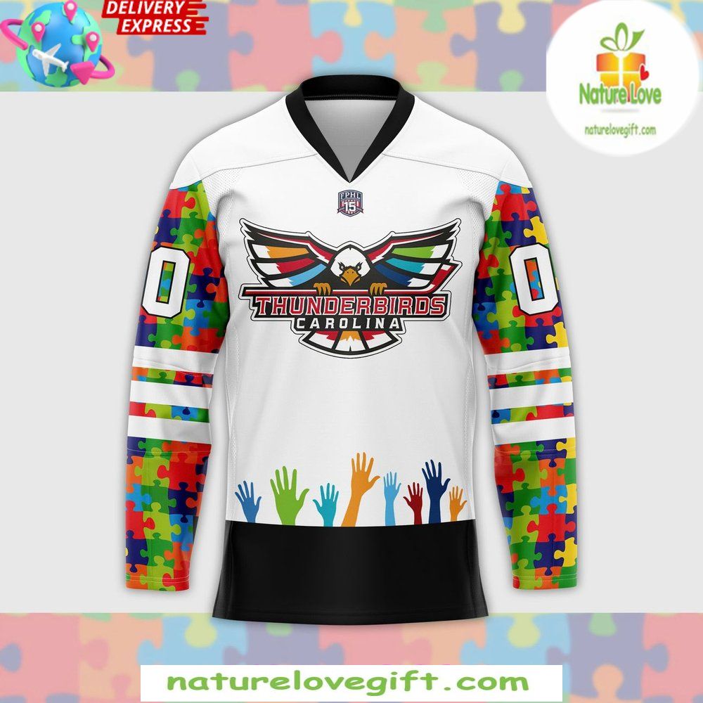 Autism Awareness Hockey Jersey Carolina Thunderbirds 2026
