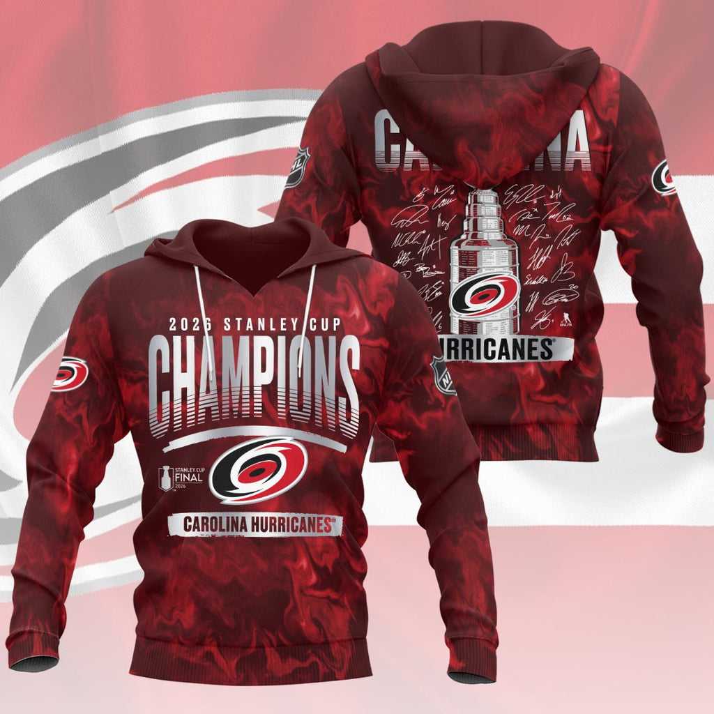 Carolina Hurricanes 2026 Stanley Cup Champions 3D Apparel – HOATT18633