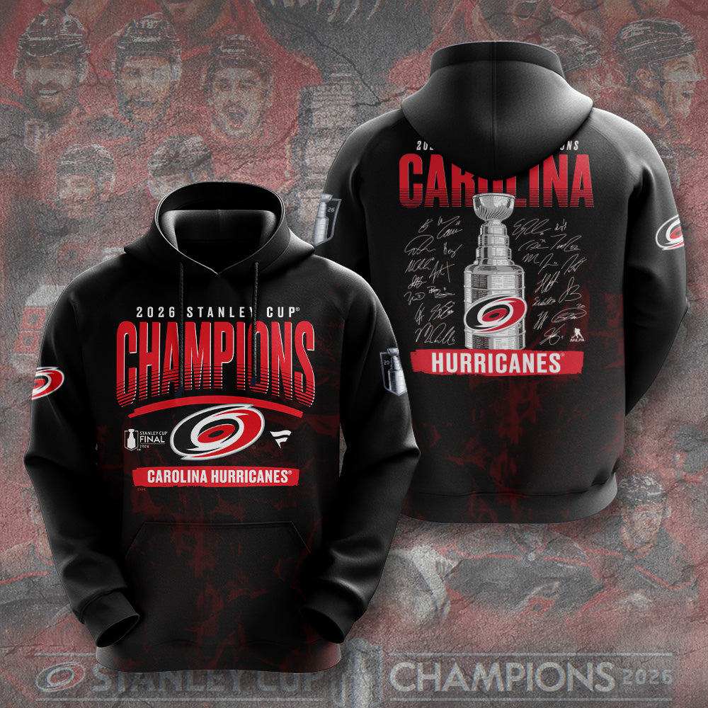 Carolina Hurricanes 2026 Stanley Cup Champions 3D Apparel – GNE7033